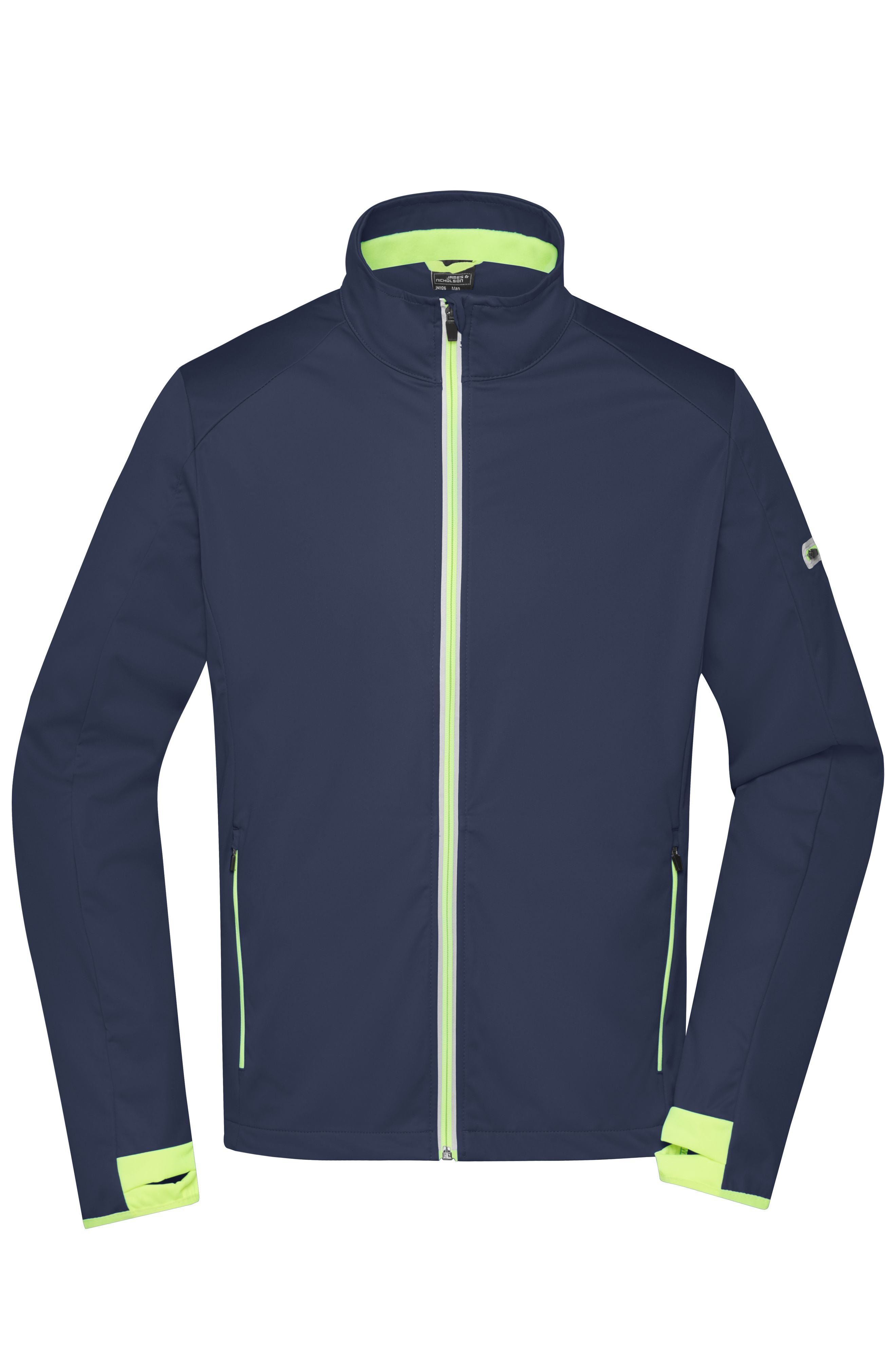 James & Nicholson Herren Softshell Sportjacke navy/bright-yellow