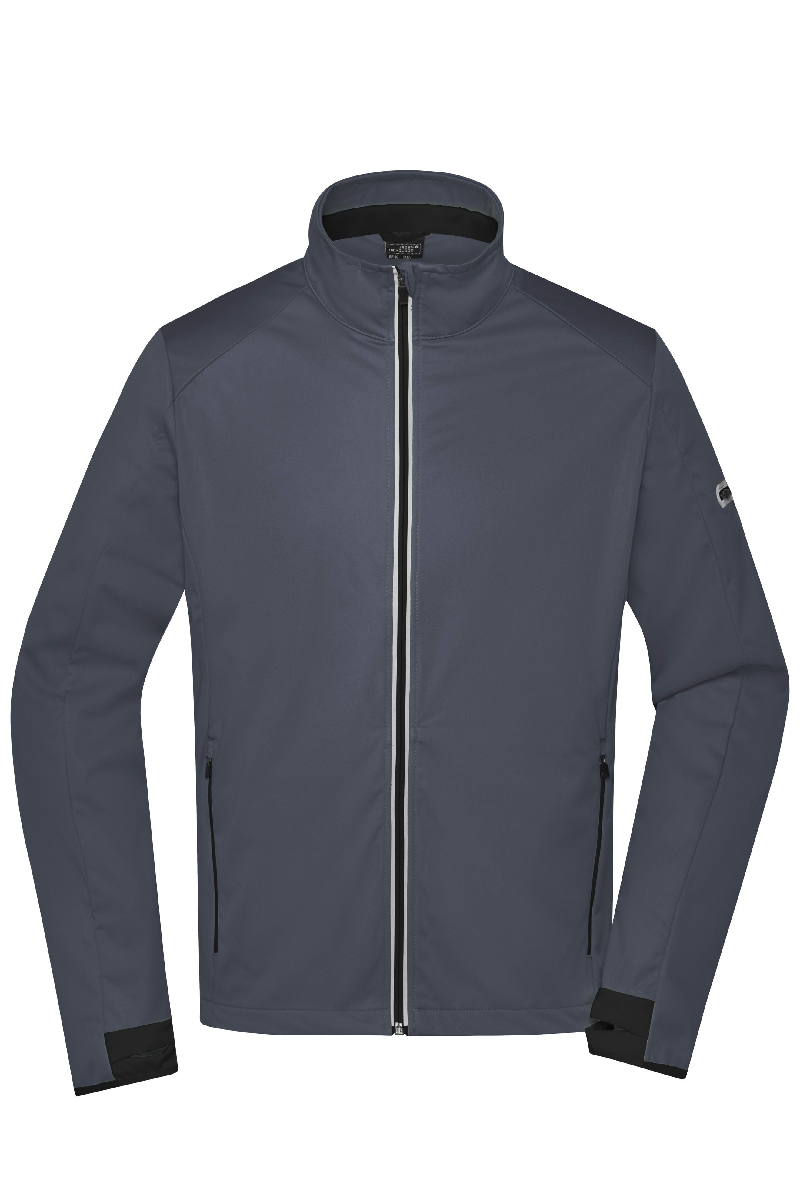 James & Nicholson Herren Softshell Sportjacke titan/black