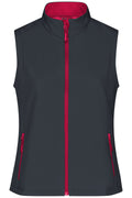 James & Nicholson Damen Softshell Weste iron-grey/red