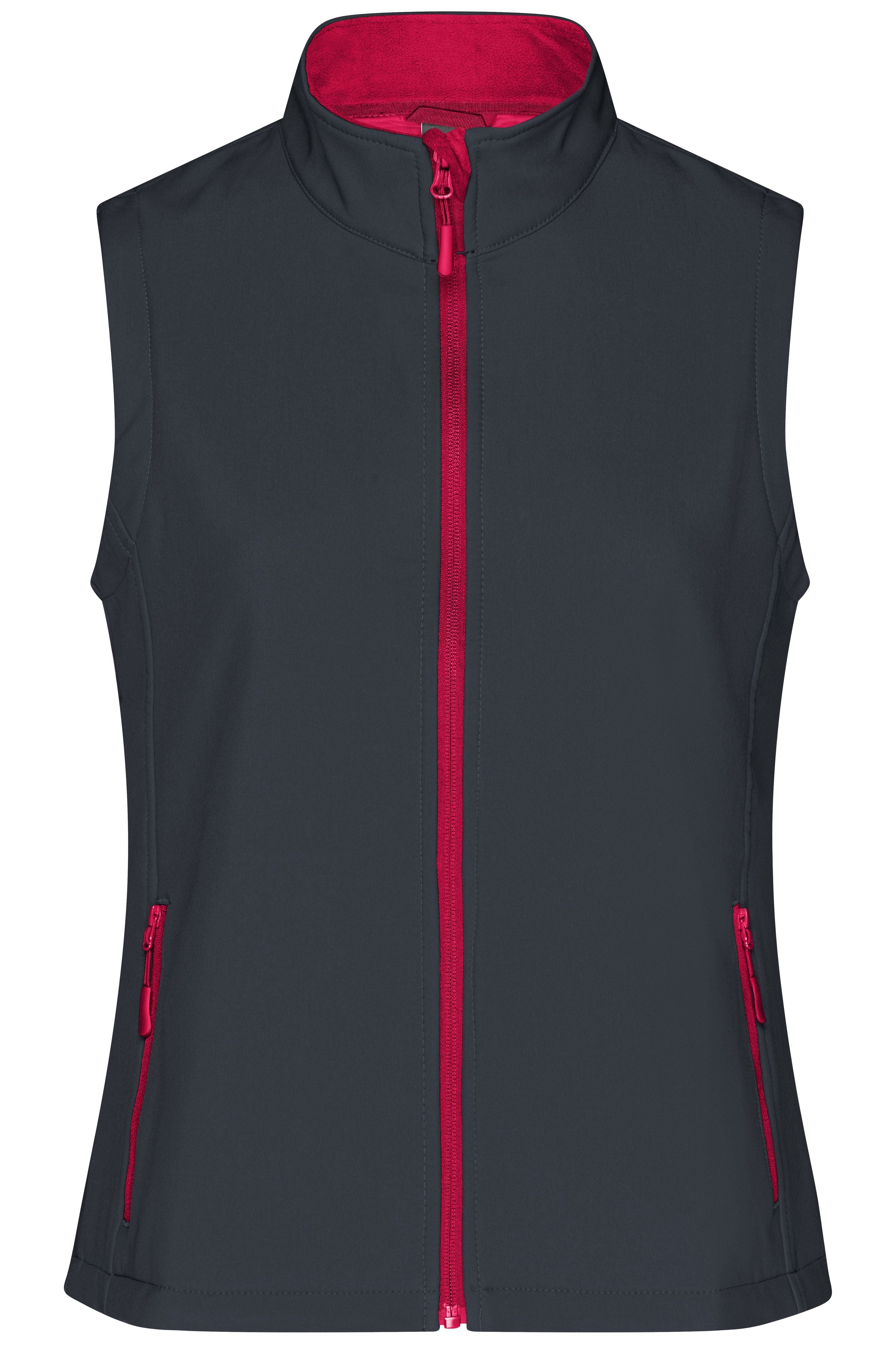 James & Nicholson Damen Softshell Weste iron-grey/red
