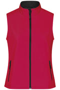 James & Nicholson Damen Softshell Weste red/black