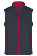 James & Nicholson Herren Softshell Weste iron-grey/red