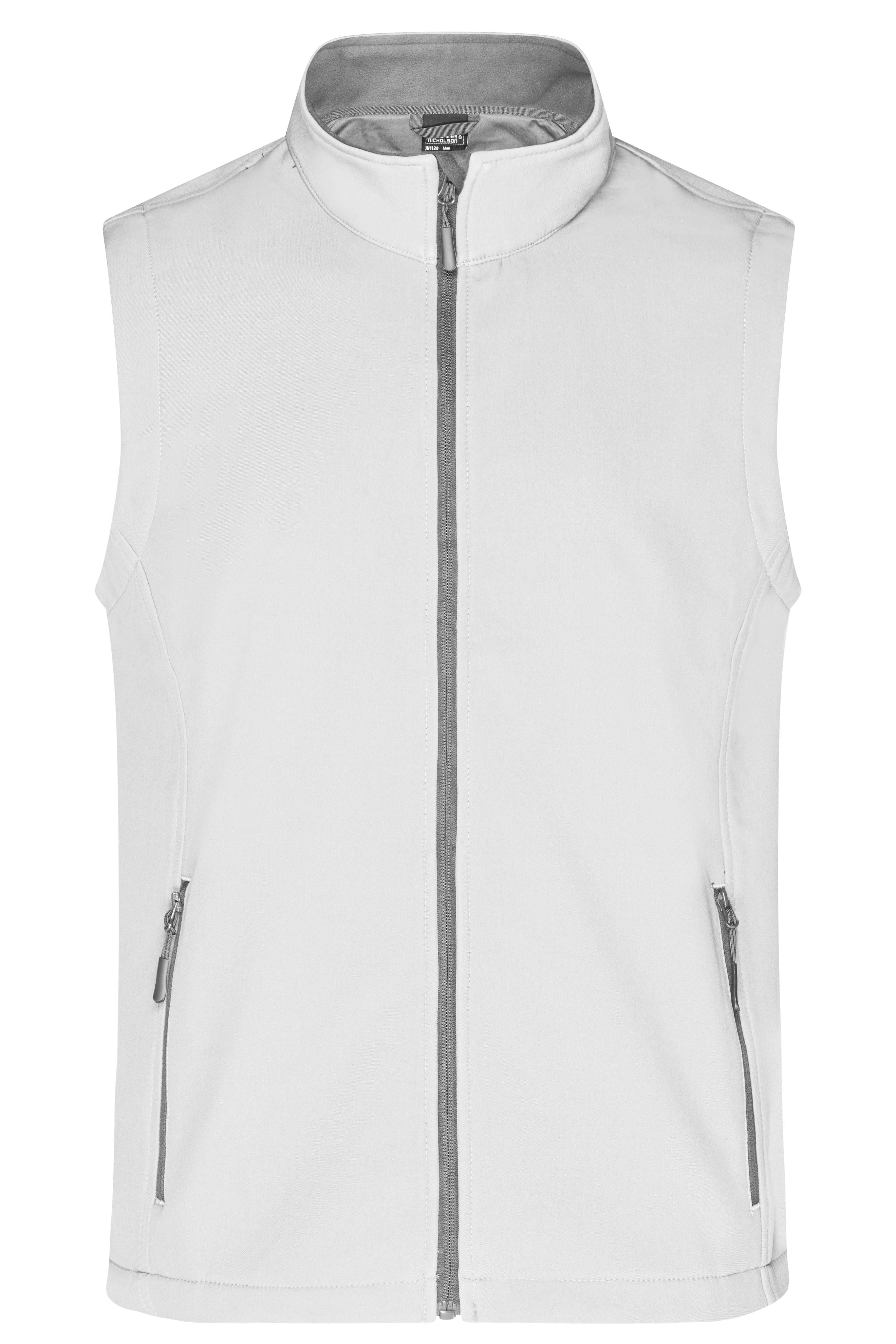 James & Nicholson Herren Softshell Weste white/white