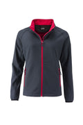 James & Nicholson Damen sportliche Softshelljacke iron-grey/red