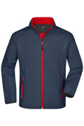James & Nicholson Herren sportliche Softshelljacke iron-grey/red