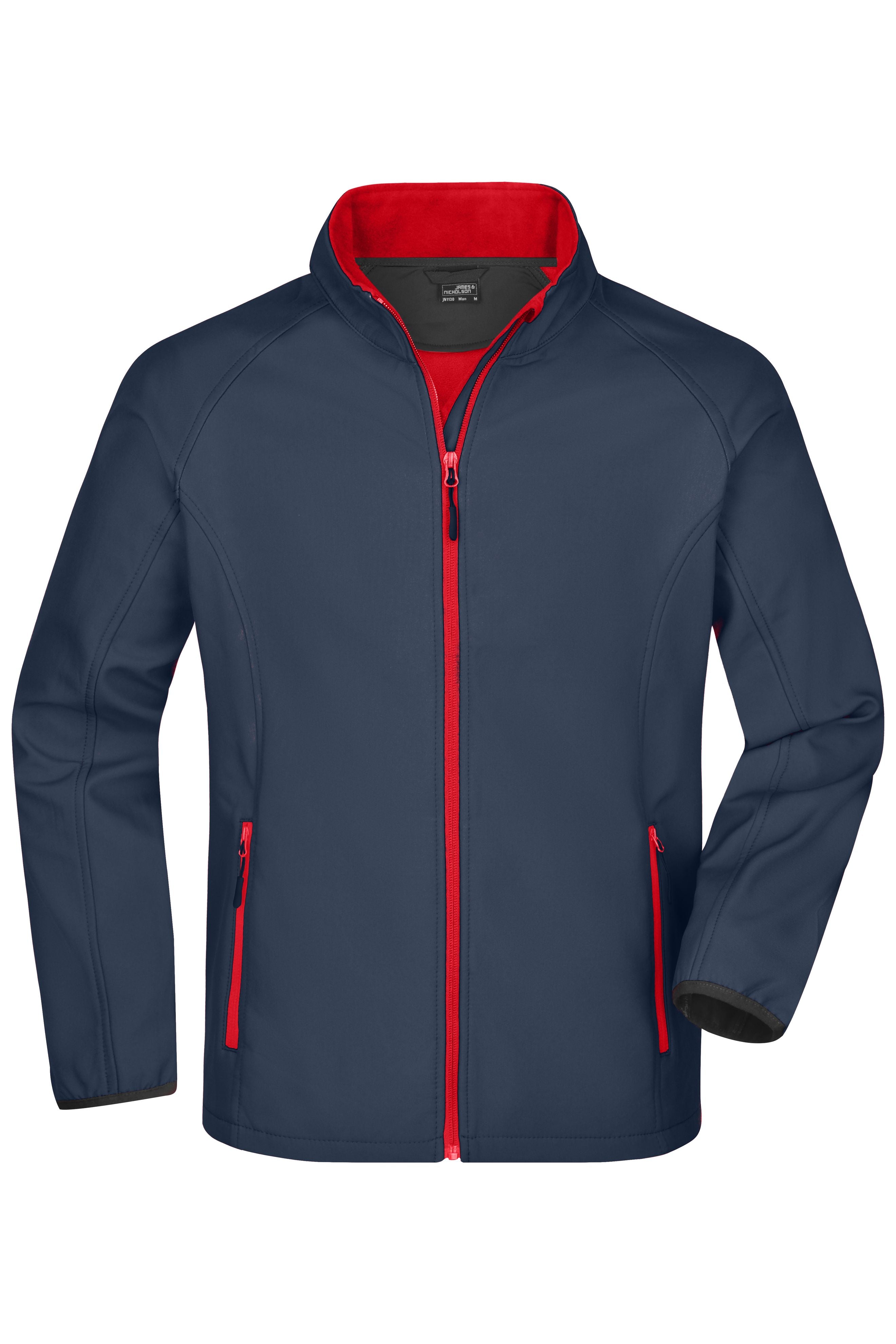 James & Nicholson Herren sportliche Softshelljacke iron-grey/red