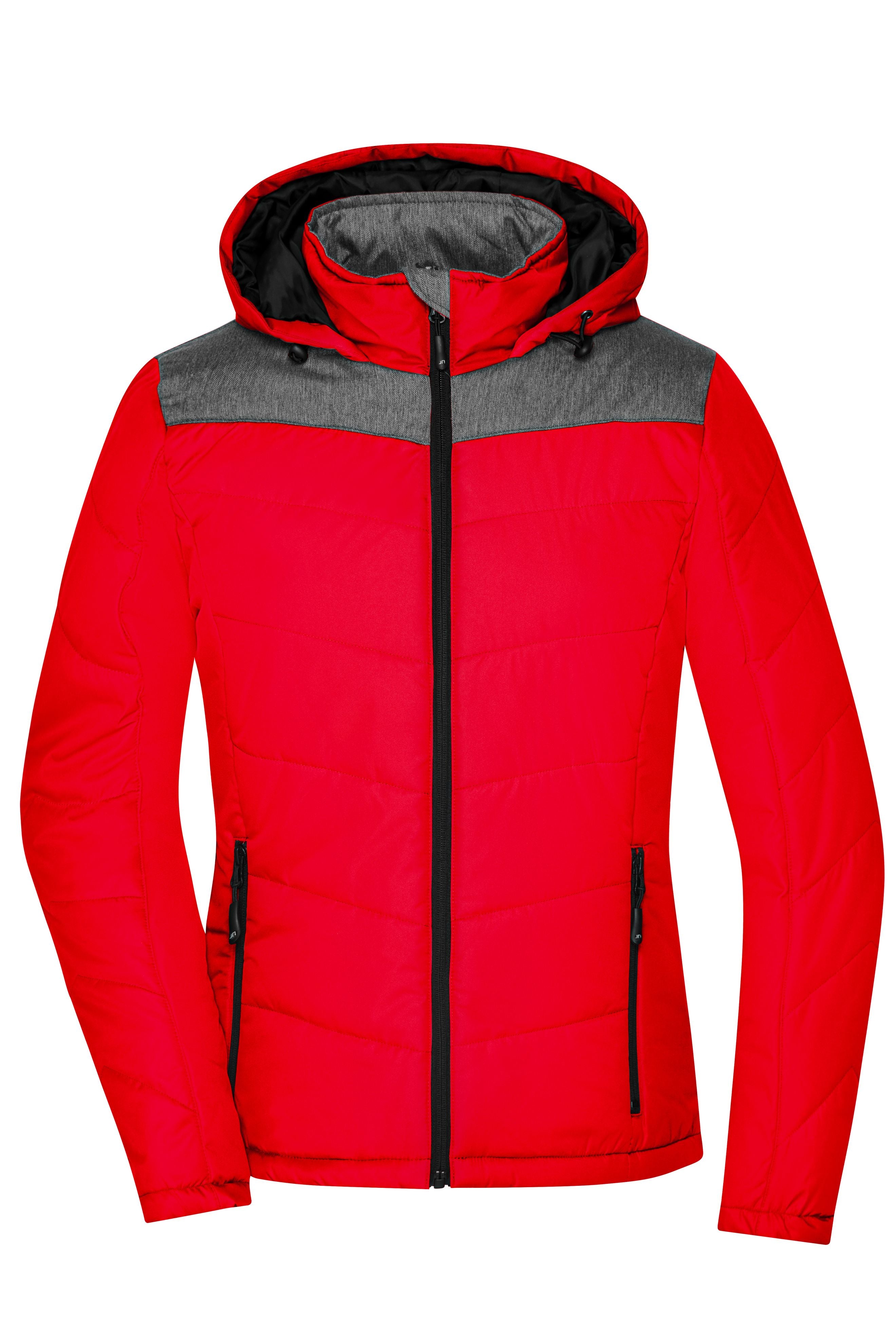 James & Nicholson Damen taillierte Winterjacke  red/anthracite-melange
