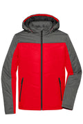 James & Nicholson Herren trendige Winterjacke red/anthracite-melange