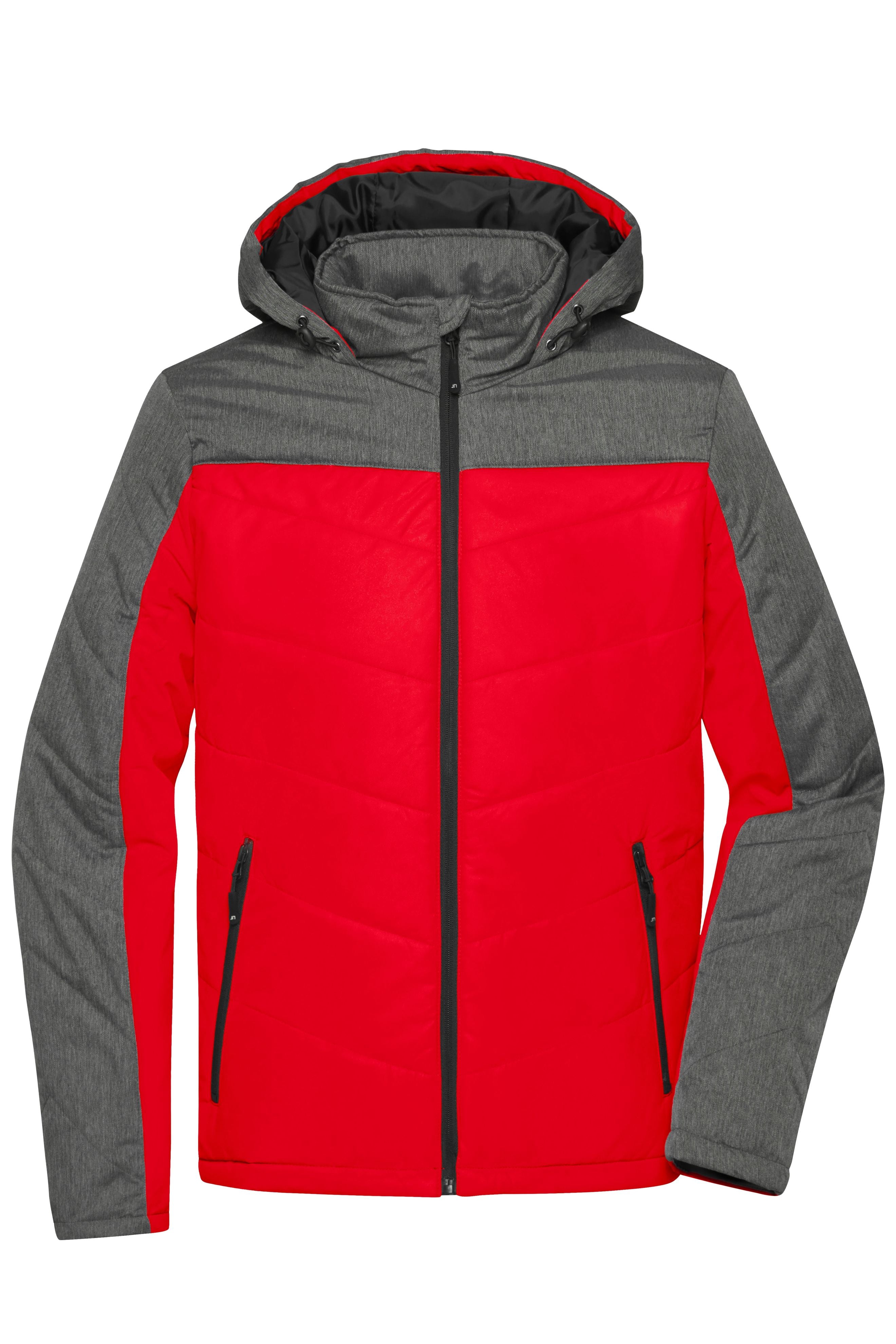 James & Nicholson Herren trendige Winterjacke red/anthracite-melange