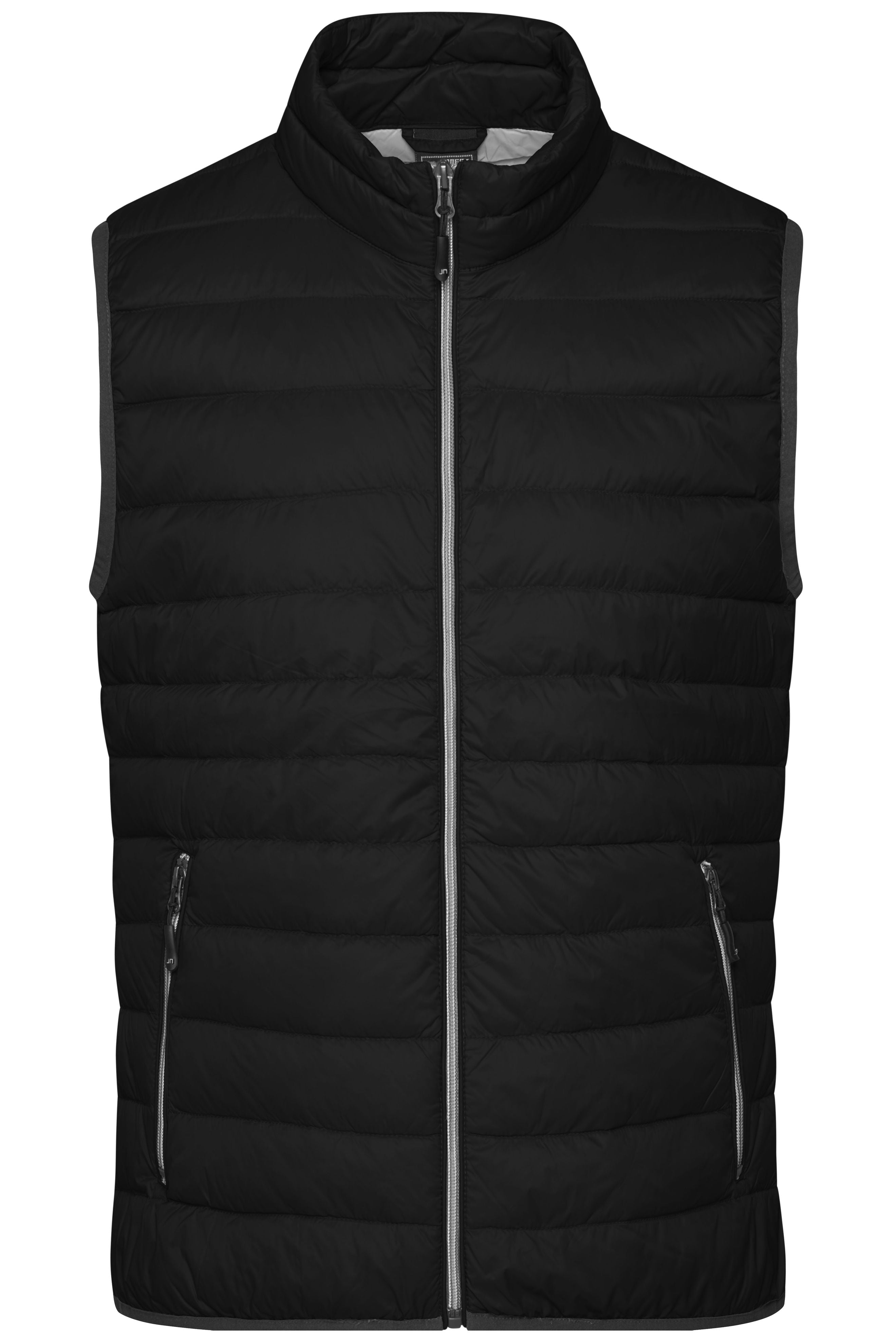 James & Nicholson Herren Daunen Steppweste black/silver