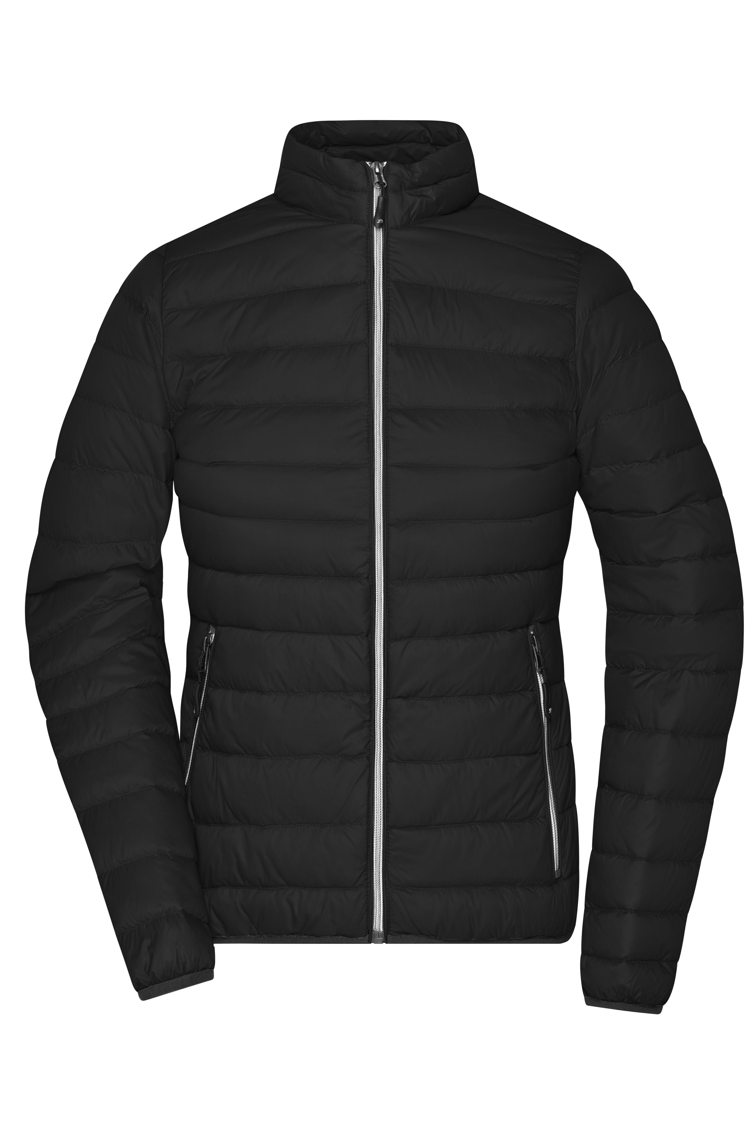 James & Nicholson Damen hochwertige taillierte Daunenjacke black/silver