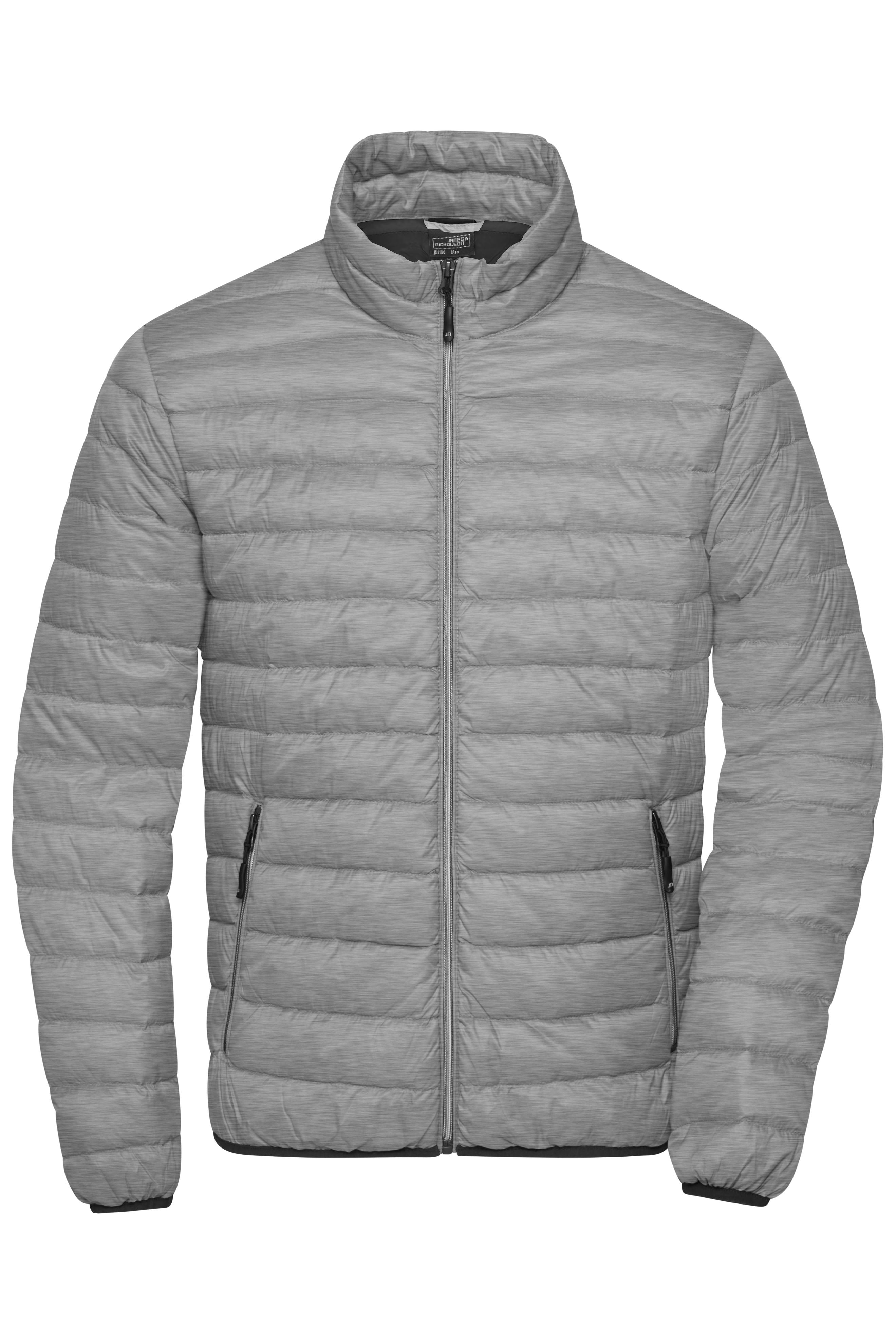 James & Nicholson Herren hochwertige Daunenjacke silver-melange/graphite