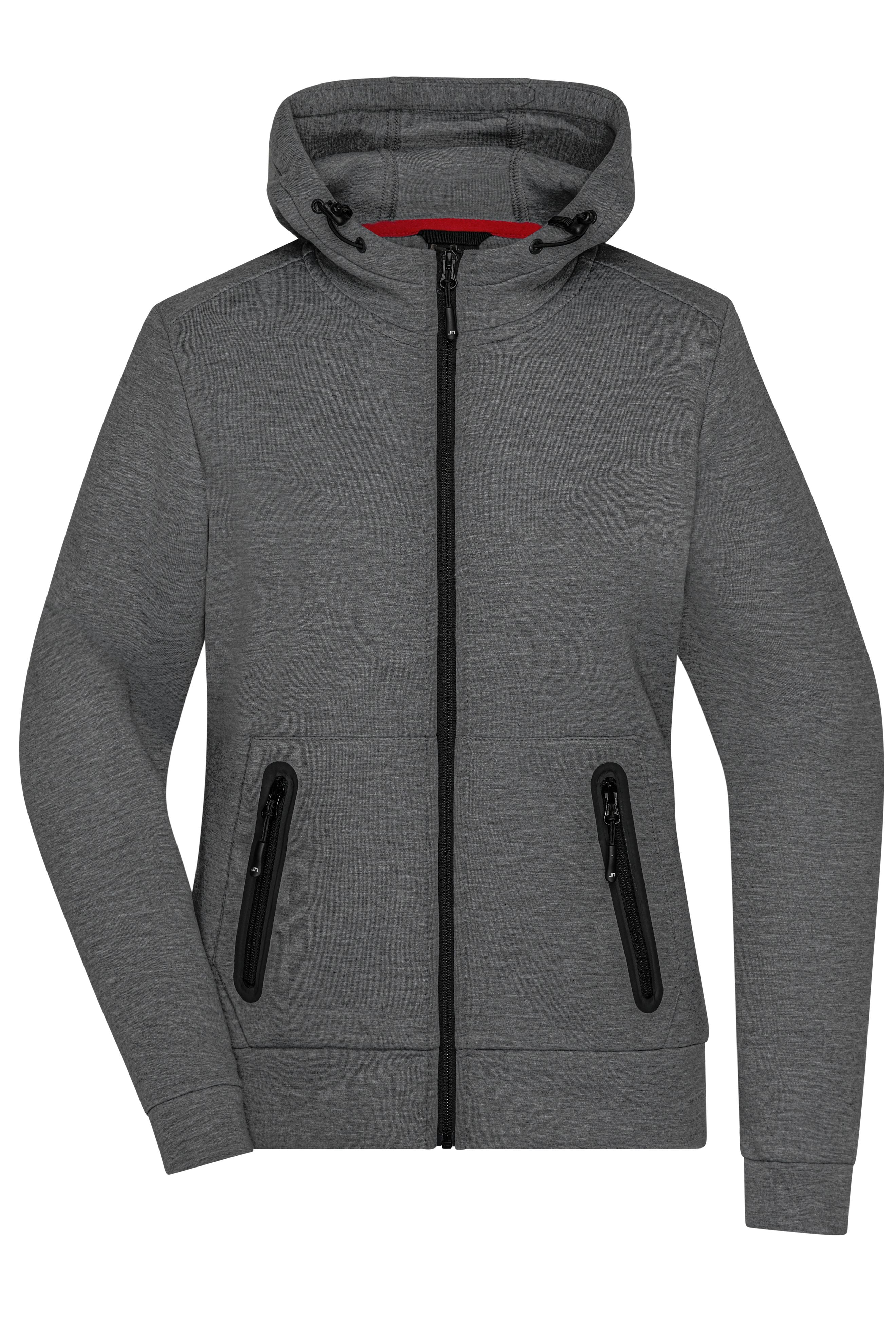 James & Nicholson Damen Kapuzen Softshelljacke dark-melange