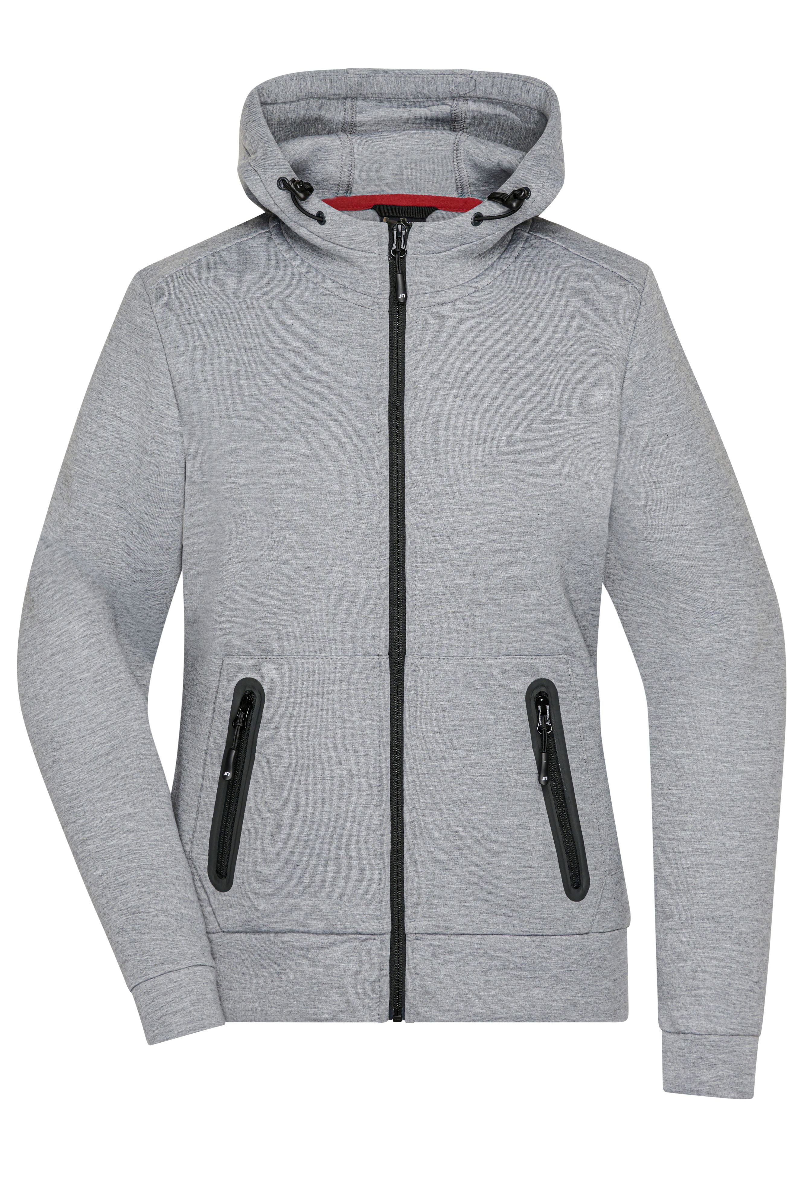 James & Nicholson Damen Kapuzen Softshelljacke light-melange