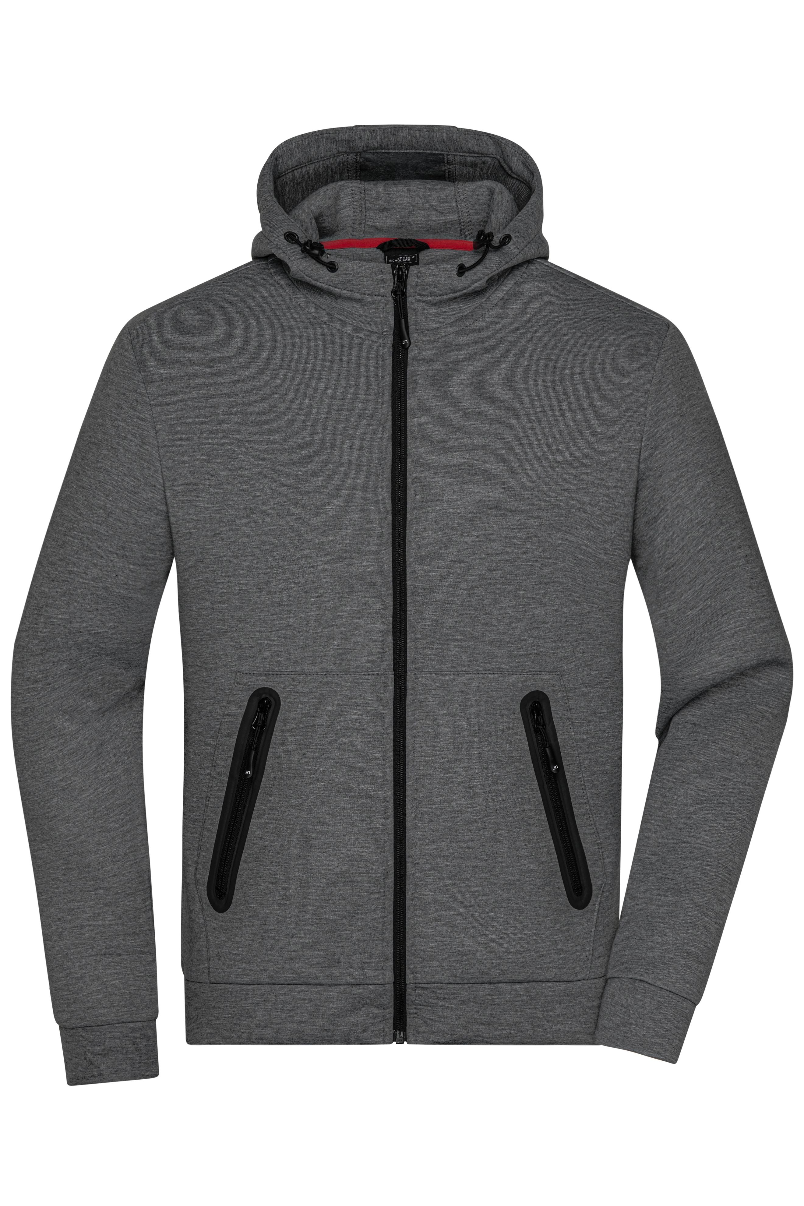 James & Nicholson Herren Kapuzen Softshelljacke dark-melange