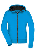 James & Nicholson Damen Kapuzen Softshelljacke blue/black