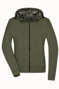 James & Nicholson Damen Kapuzen Softshelljacke olive/camouflage