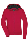 James & Nicholson Damen Kapuzen Softshelljacke red/black