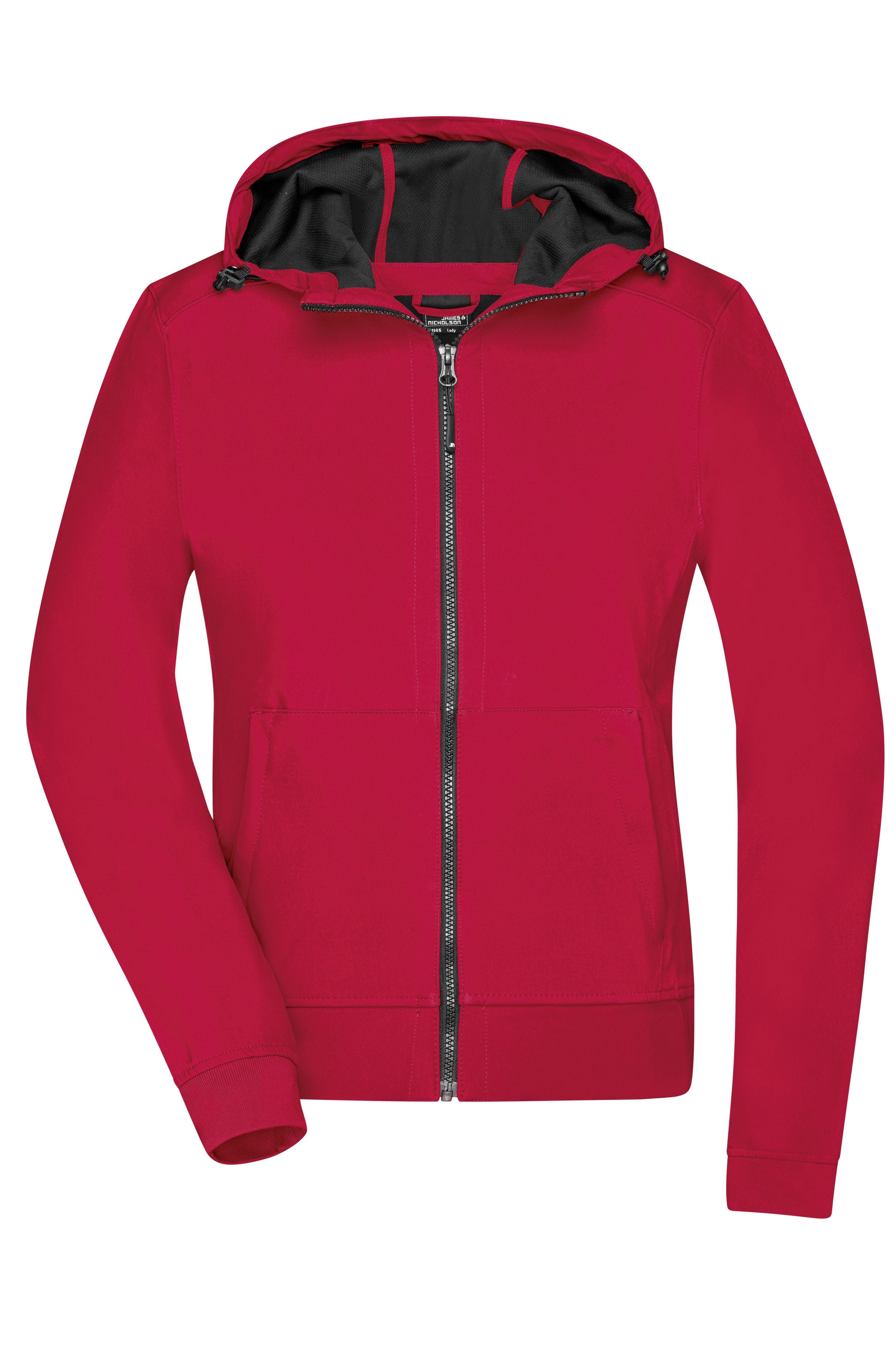 James & Nicholson Damen Kapuzen Softshelljacke red/black