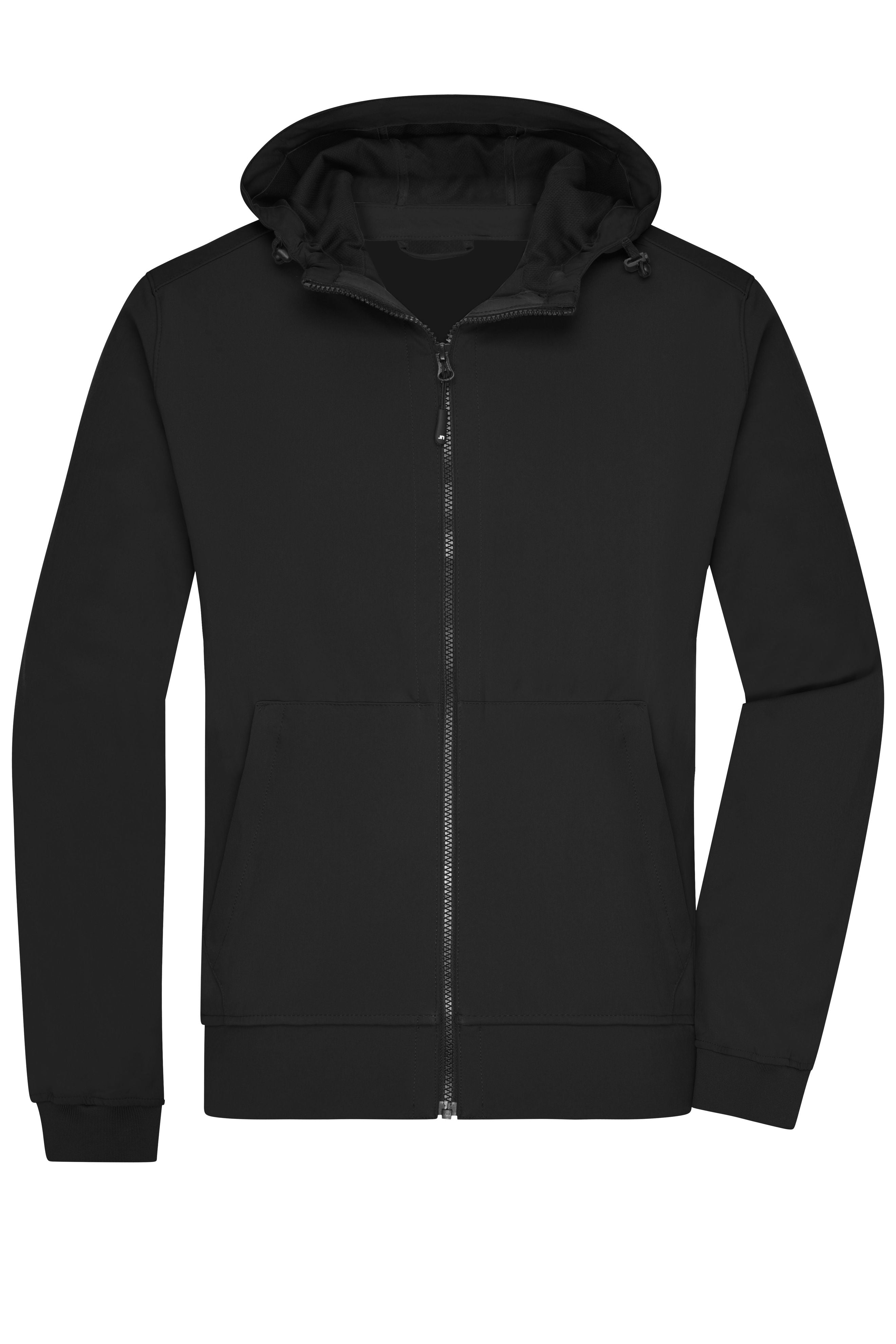 James & Nicholson Herren Kapuzen Softshelljacke black/black