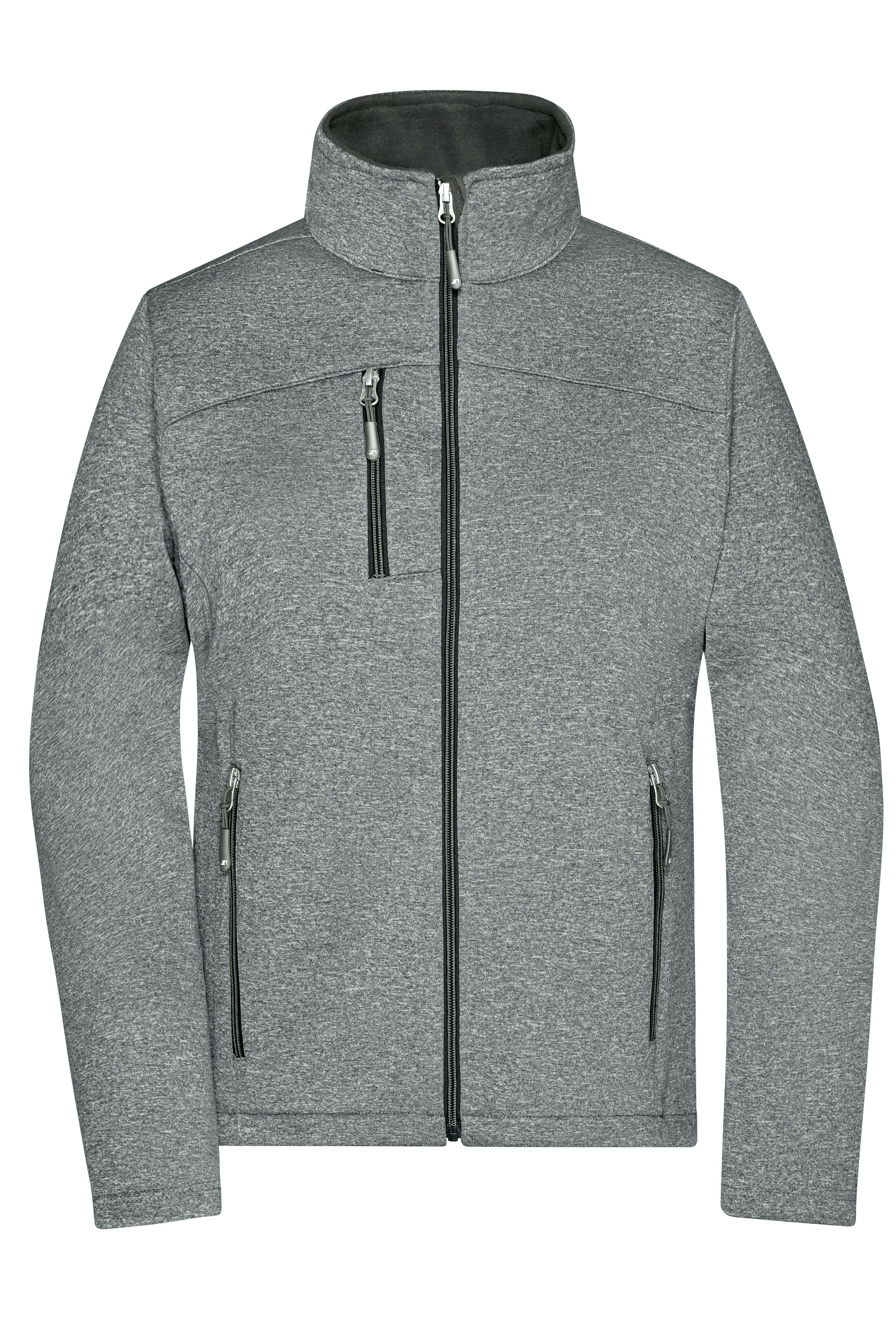 James & Nicholson Damen Softshelljacke in Melange-Optik dark-melange/black