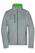 James & Nicholson Damen Softshelljacke in Melange-Optik dark-melange/green