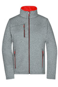 James & Nicholson Damen Softshelljacke in Melange-Optik dark-melange/red