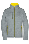 James & Nicholson Damen Softshelljacke in Melange-Optik dark-melange/yellow