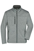 James & Nicholson Männer Softshelljacke in Melange-Optik dark-melange/black