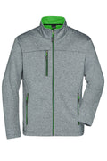 James & Nicholson Männer Softshelljacke in Melange-Optik dark-melange/green