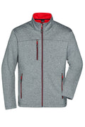 James & Nicholson Männer Softshelljacke in Melange-Optik dark-melange/red