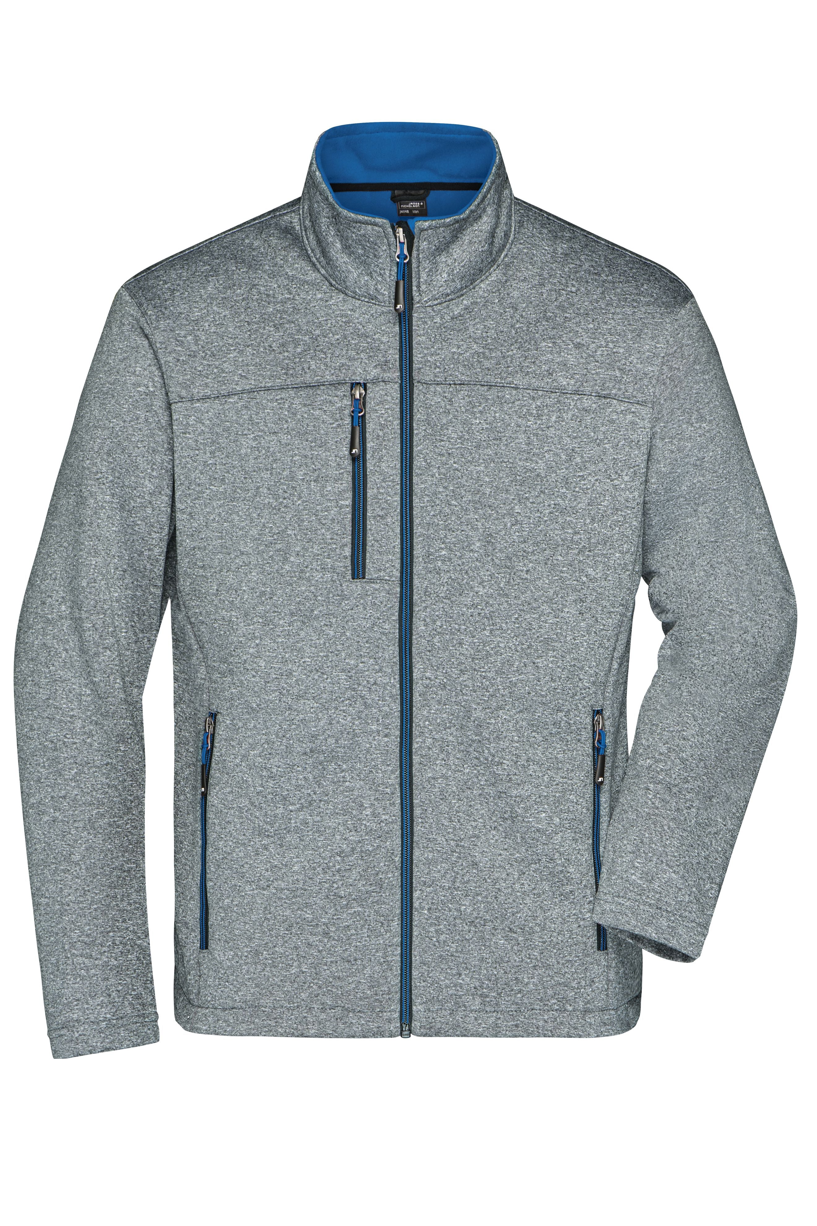 James & Nicholson Männer Softshelljacke in Melange-Optik dark-melange/royal
