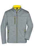 James & Nicholson Männer Softshelljacke in Melange-Optik dark-melange/yellow
