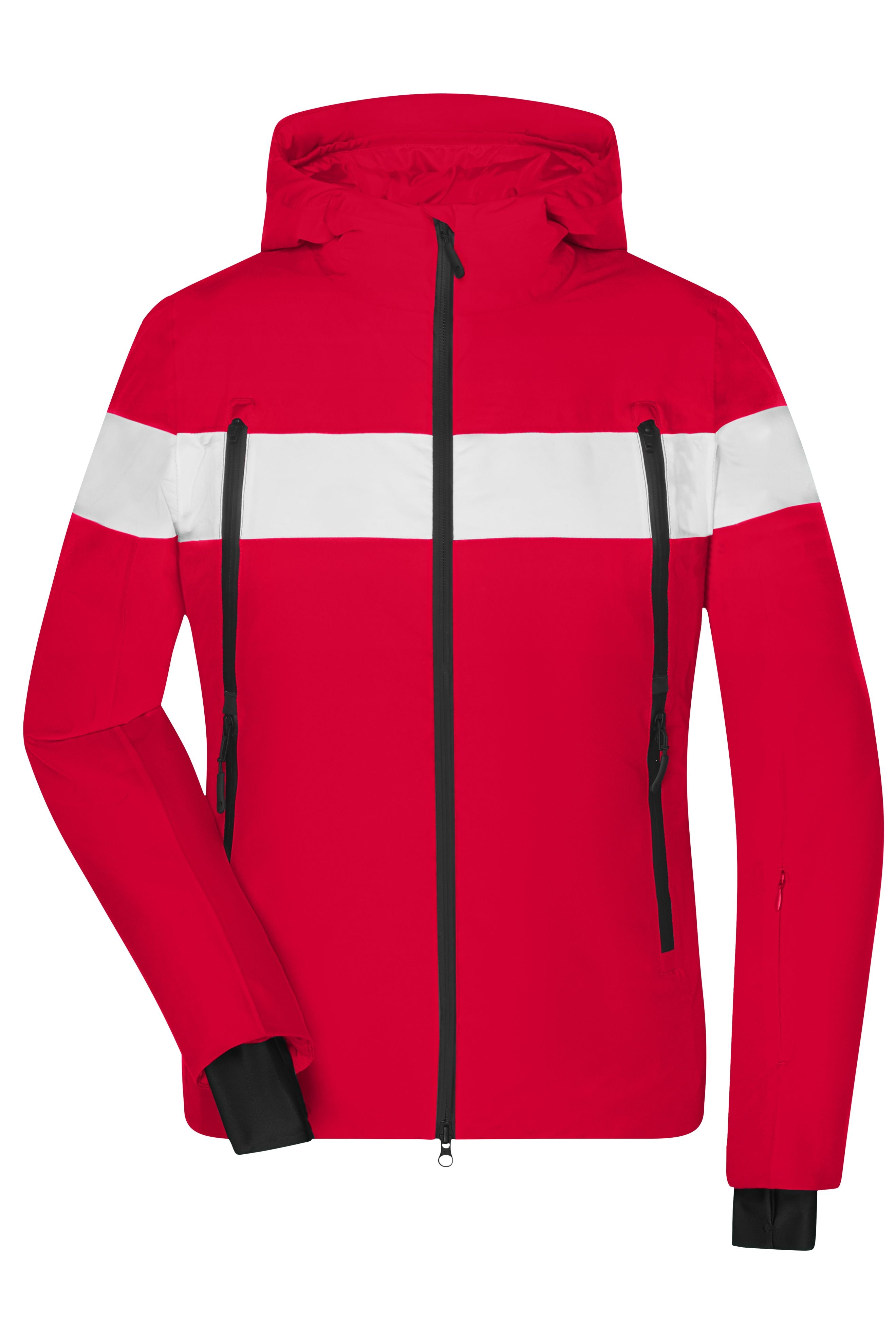 James & Nicholson Sportliche und wasserdichte Damen Winterjacke  light-red/white