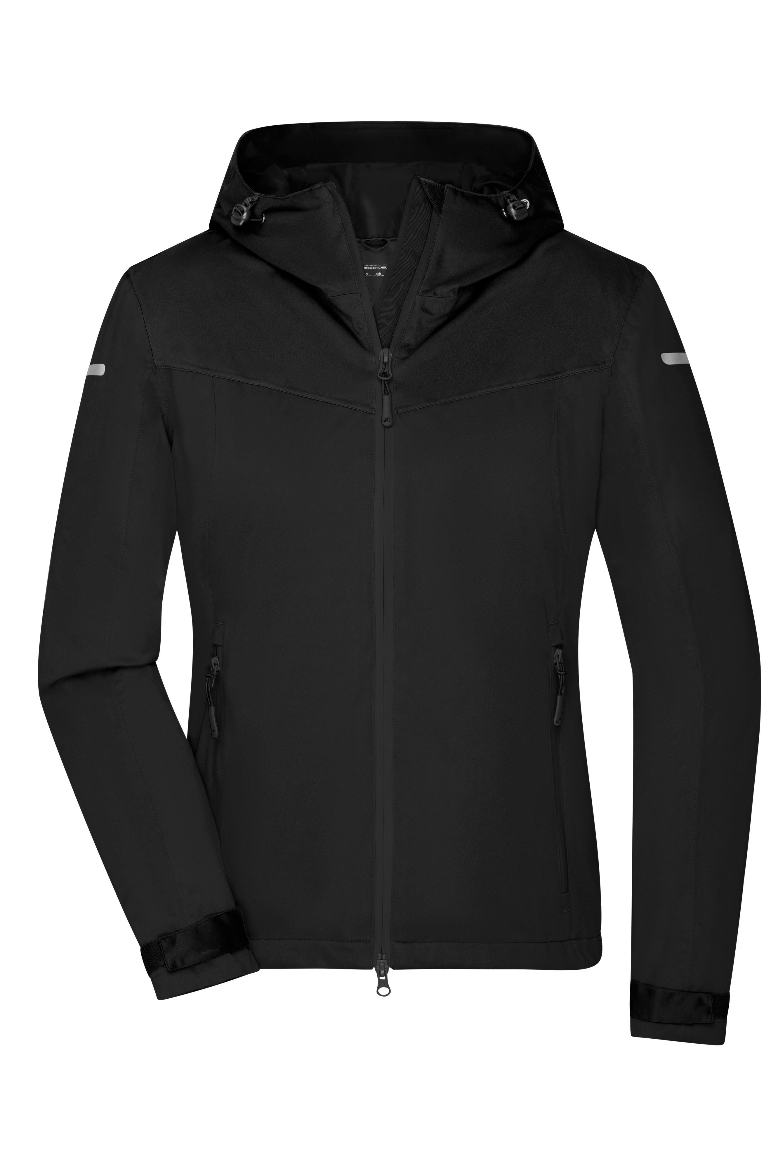 James & Nicholson Leichte, gefütterte Damen Outdoor Softshell-Jacke black