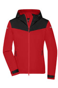 James & Nicholson Leichte, gefütterte Damen Outdoor Softshell-Jacke light-red/black/light-red
