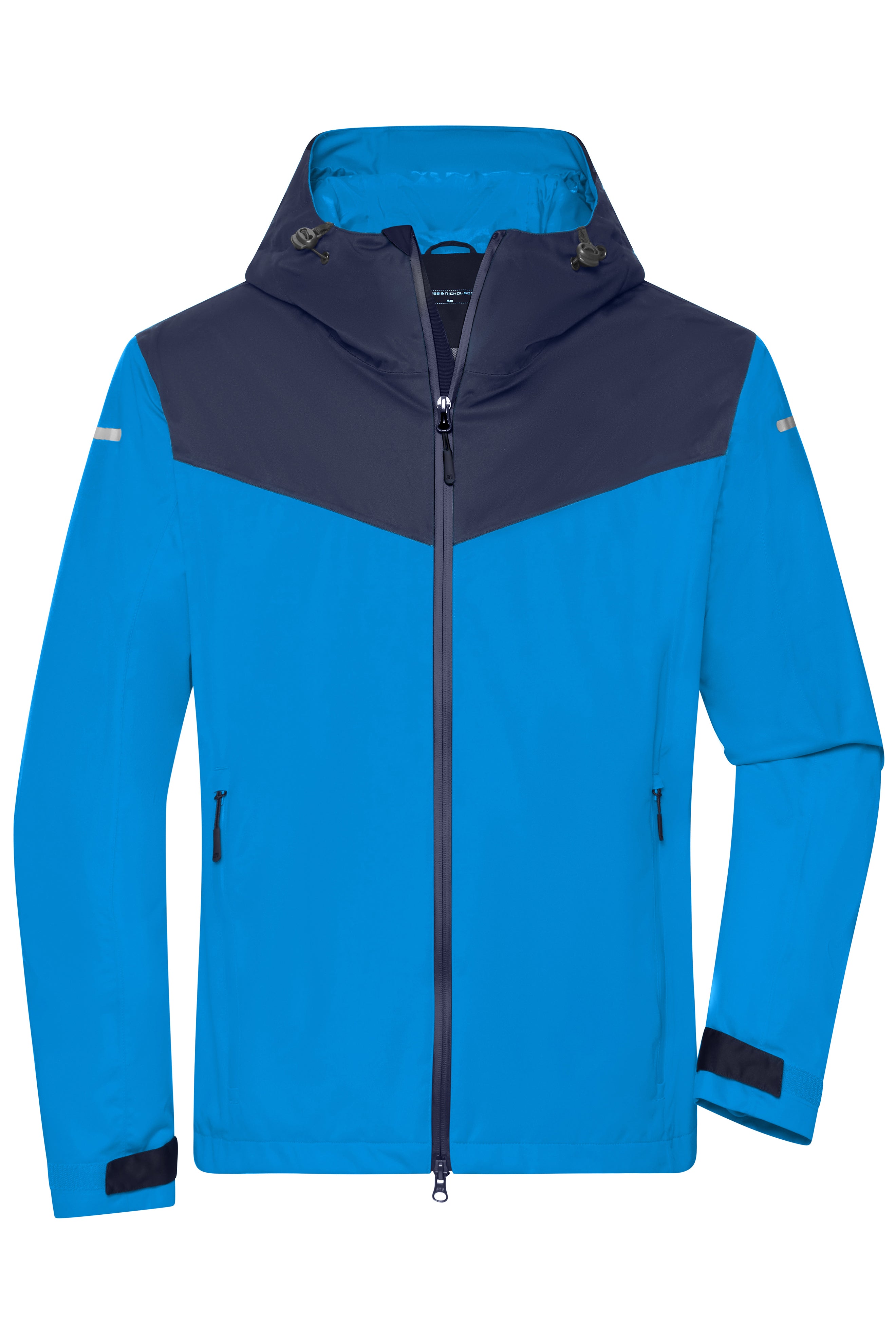 James & Nicholson Leichte, gefütterte Herren Outdoor Softshell-Jacke bright-blue/navy/bright-blue