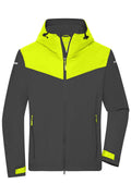 James & Nicholson Leichte, gefütterte Herren Outdoor Softshell-Jacke carbon/bright-yellow/carbon