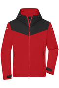 James & Nicholson Leichte, gefütterte Herren Outdoor Softshell-Jacke light-red/black/light-red