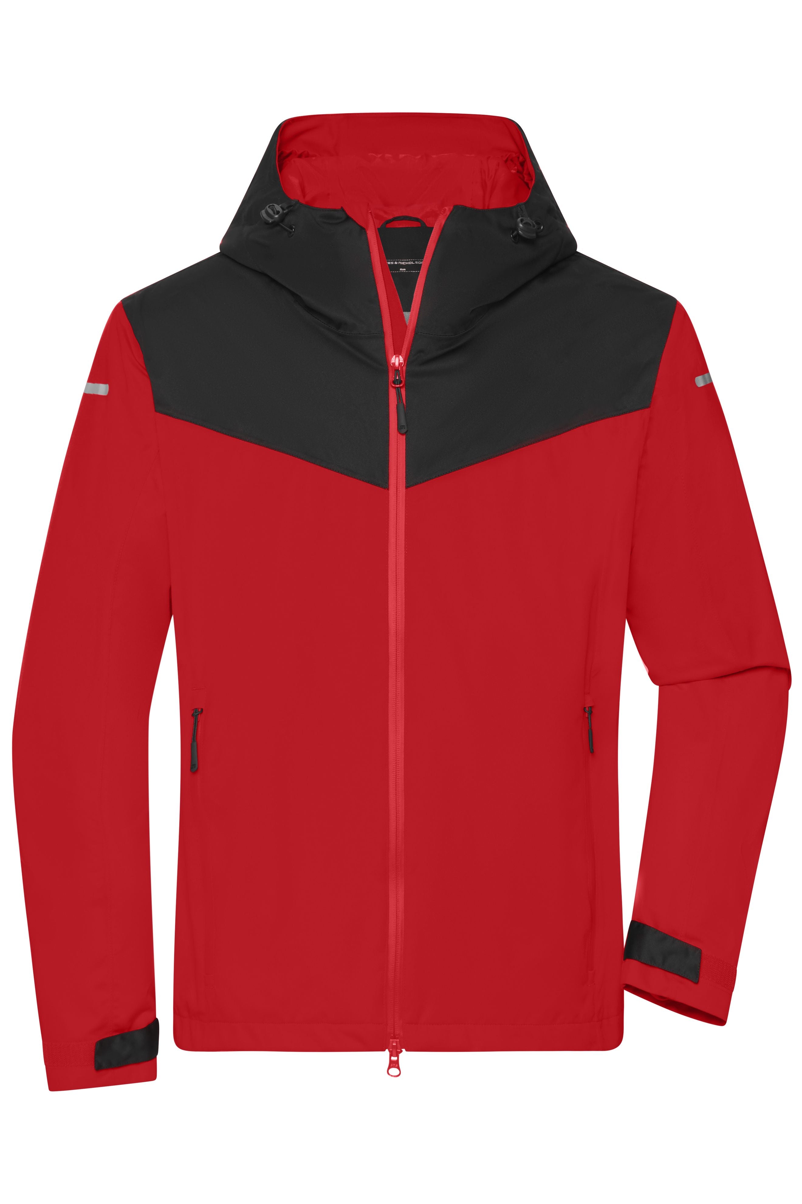 James & Nicholson Leichte, gefütterte Herren Outdoor Softshell-Jacke light-red/black/light-red