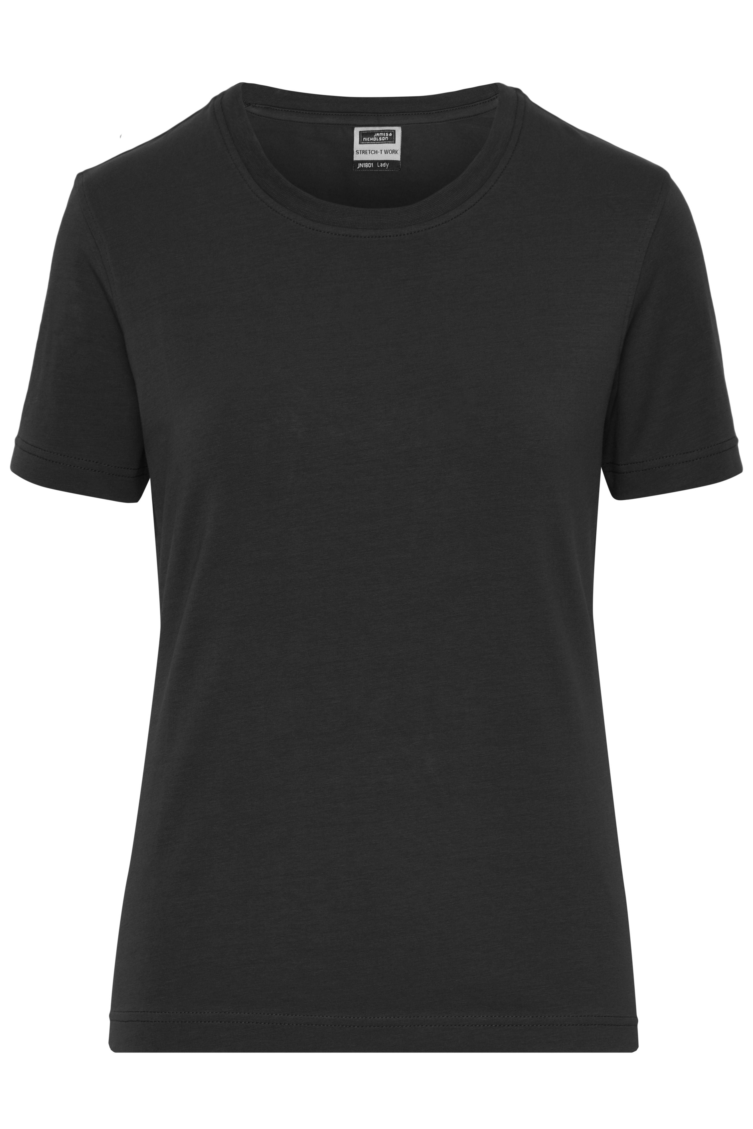 James & Nicholson Damen Workwear Stretch T-Shirt black