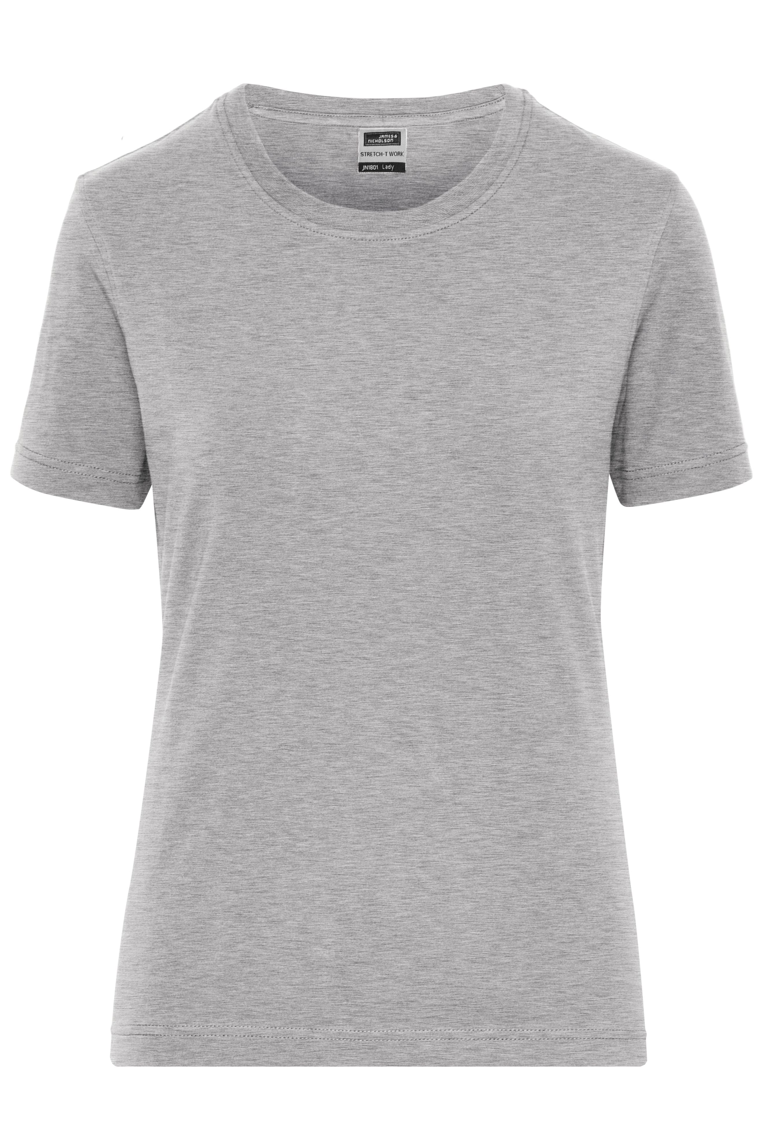 James & Nicholson Damen Workwear Stretch T-Shirt grey-heather
