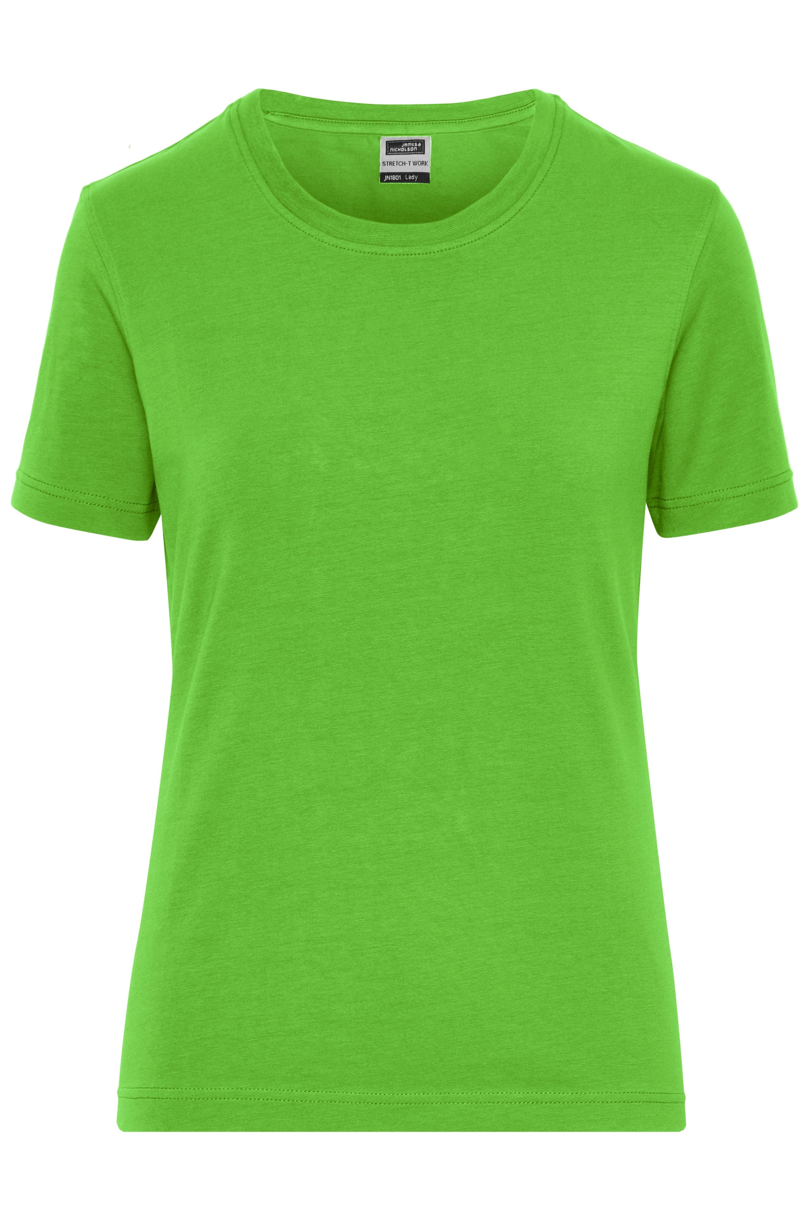 James & Nicholson Damen Workwear Stretch T-Shirt lime-green