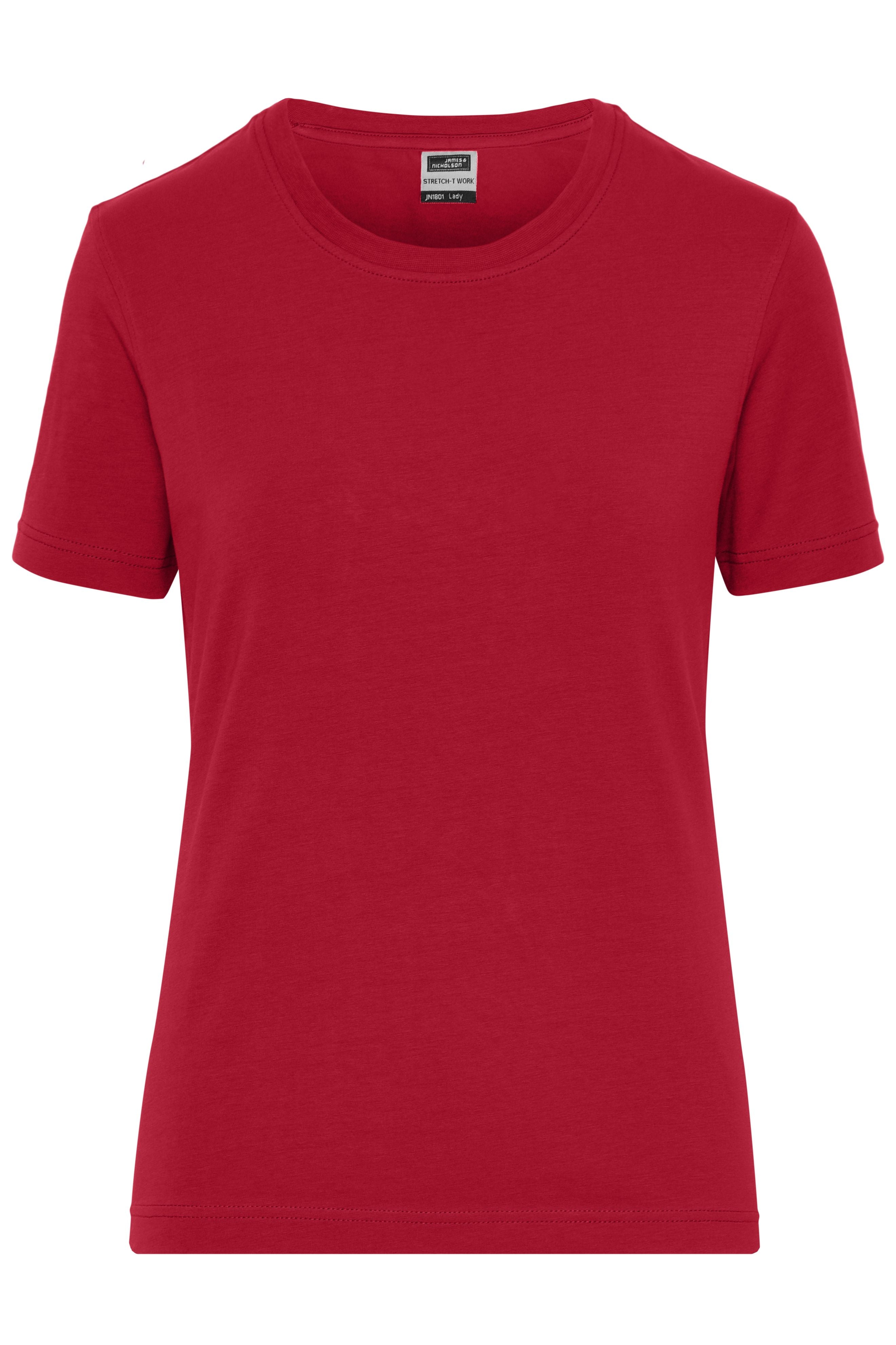 James & Nicholson Damen Workwear Stretch T-Shirt red