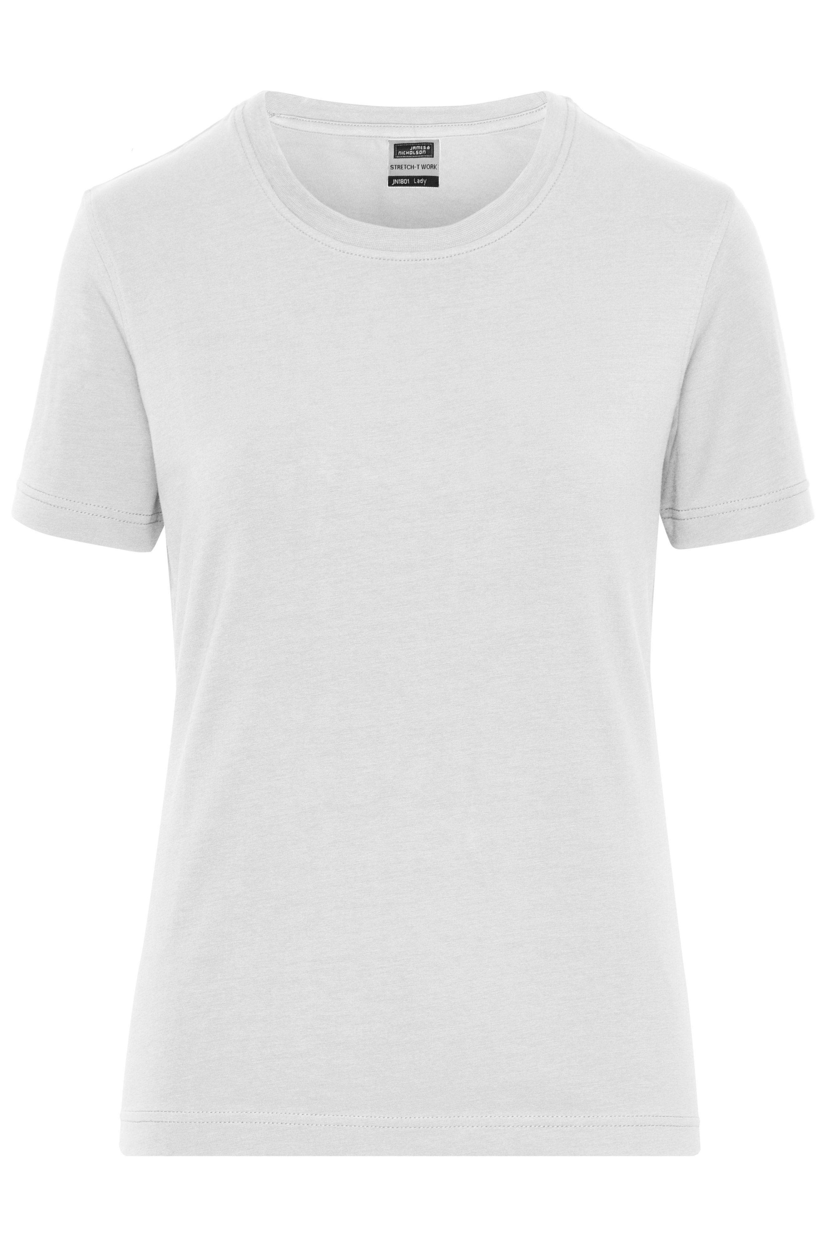 James & Nicholson Damen Workwear Stretch T-Shirt white