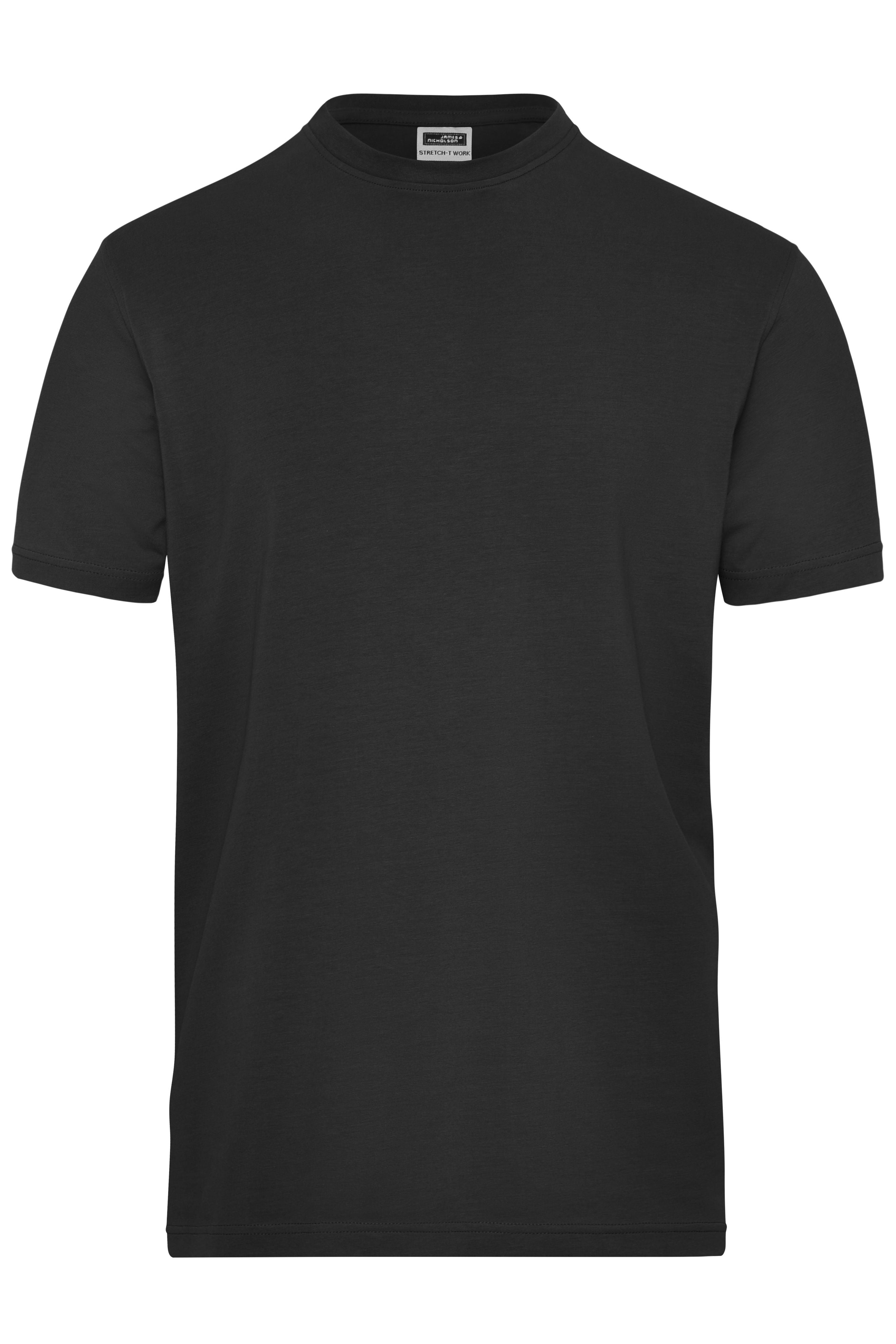 James & Nicholson Herren Workwear Stretch T-Shirt black