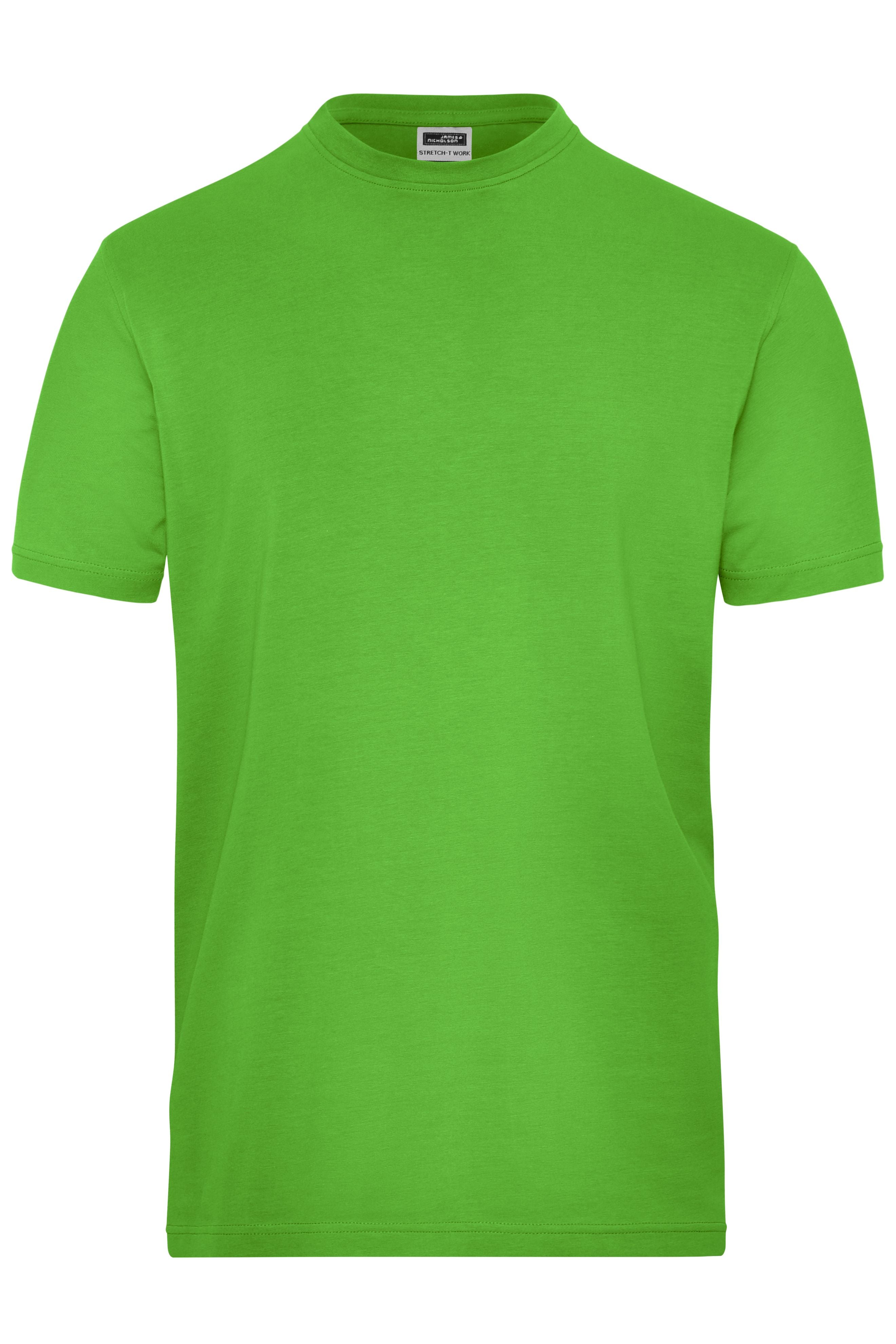 James & Nicholson Herren Workwear Stretch T-Shirt lime-green