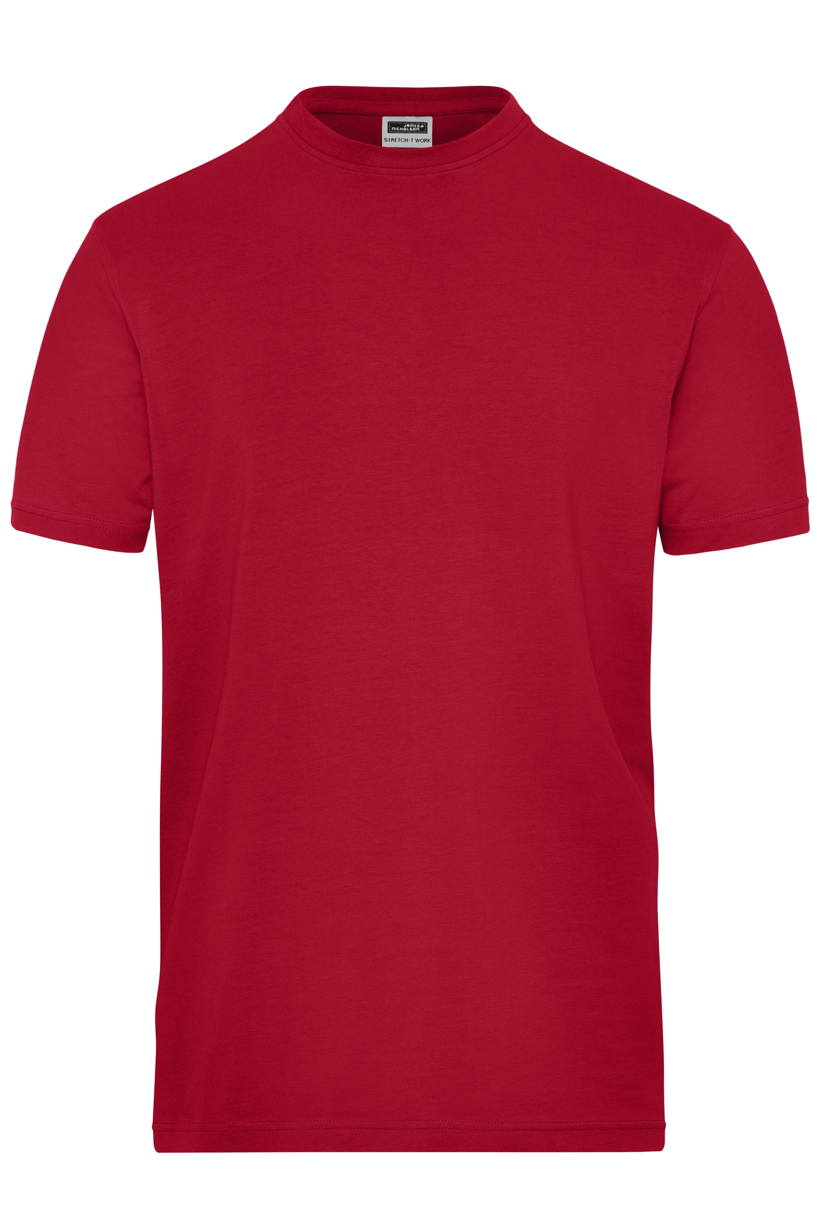 James & Nicholson Herren Workwear Stretch T-Shirt red