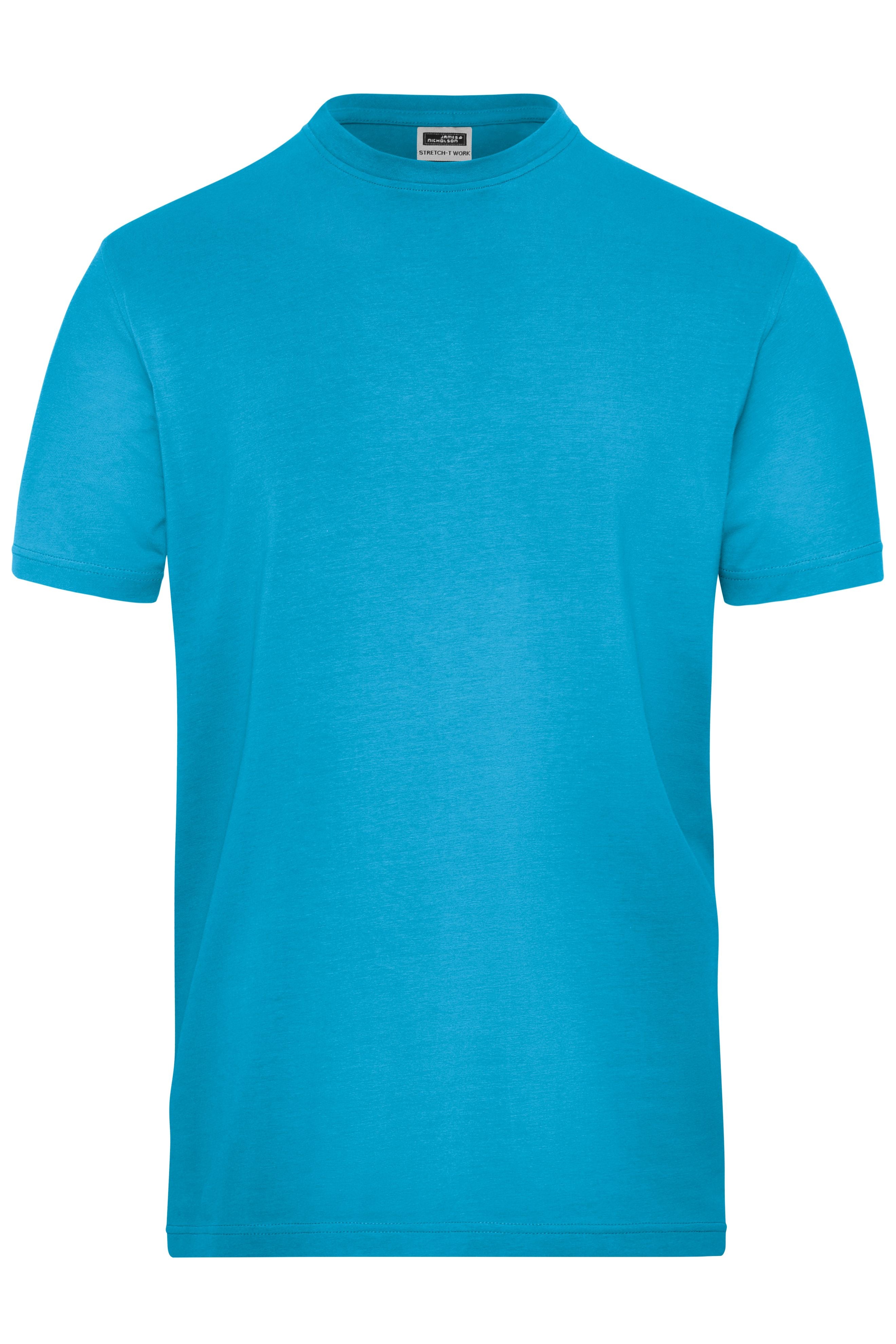 James & Nicholson Herren Workwear Stretch T-Shirt turquoise