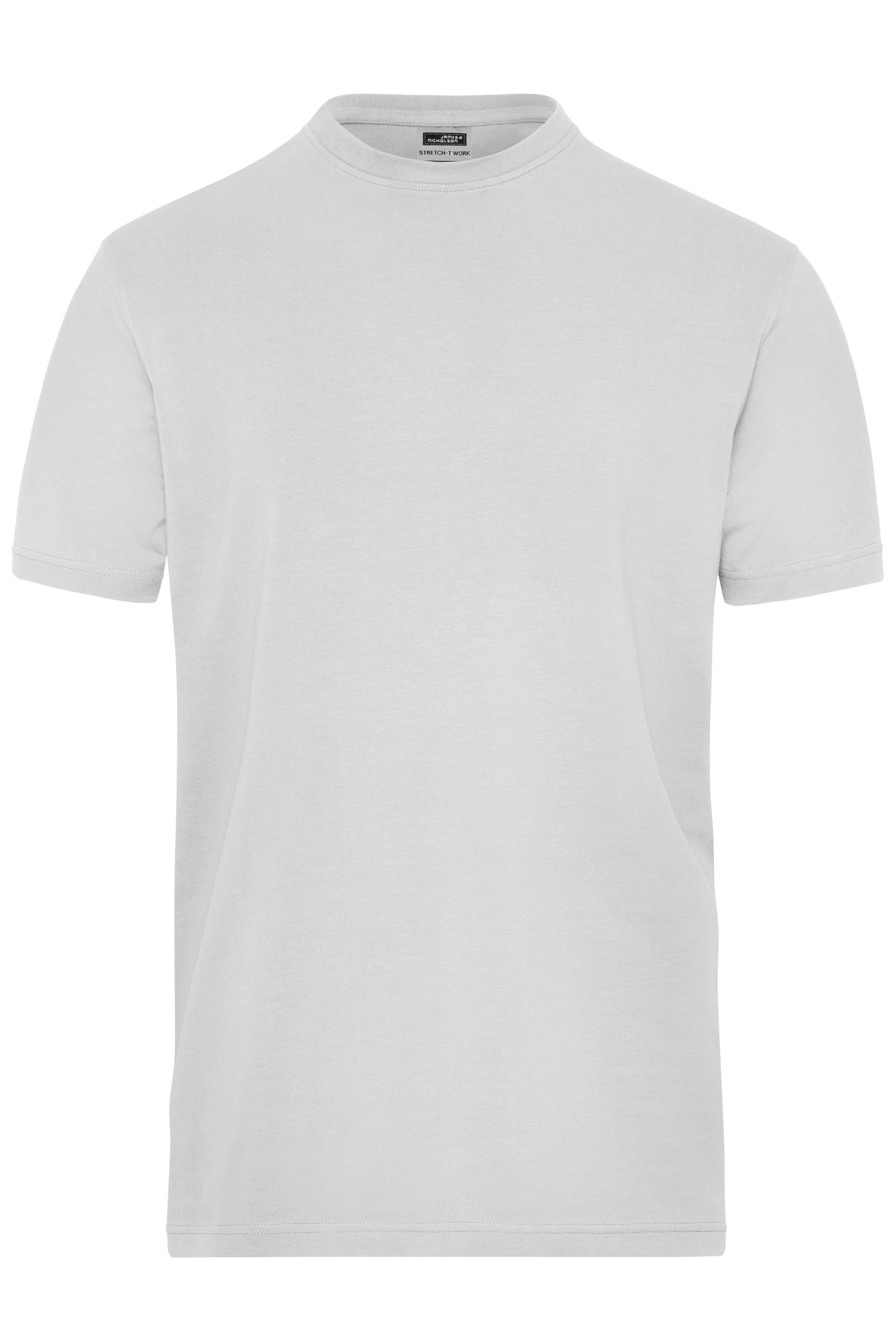 James & Nicholson Herren Workwear Stretch T-Shirt white